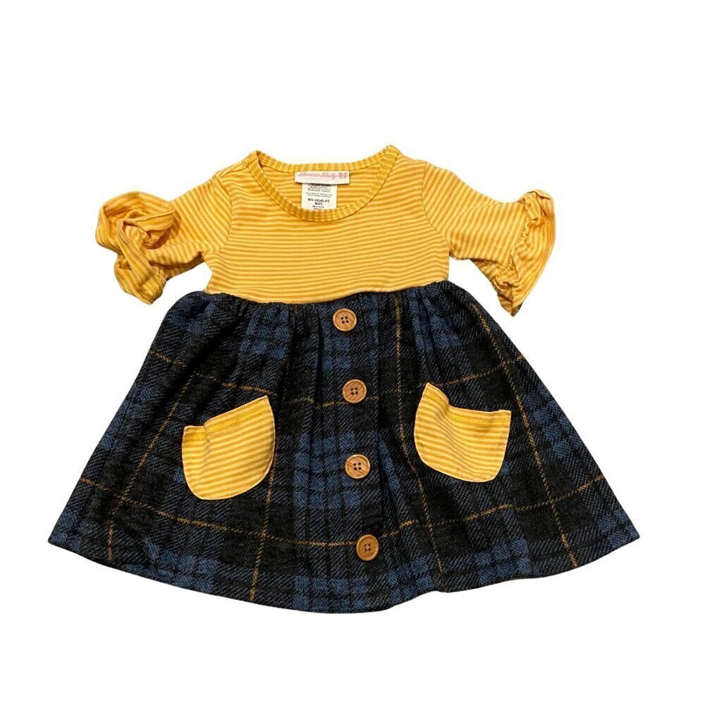 Bonnie Baby Girl's Plaid Flannel Dress - Size 12 months - Like New!